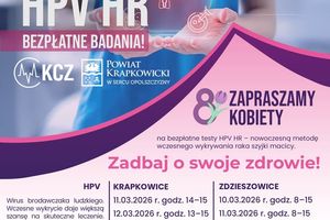 Plakat informacyjny o badaniach HPV.